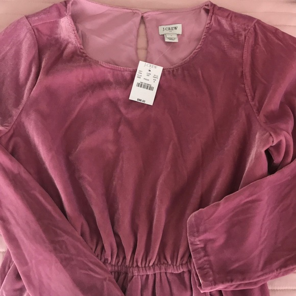 J Crew rose velvet dress NWT 6 - Picture 3 of 8
